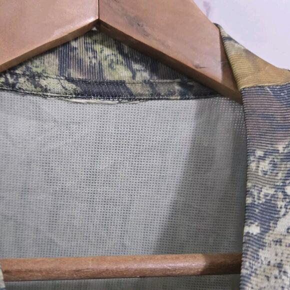 Mossy Oak Shirt Mens 2XL Camo Break Up Short Sleeve Whicking Poly Maple Woodland - Picture 7 of 9